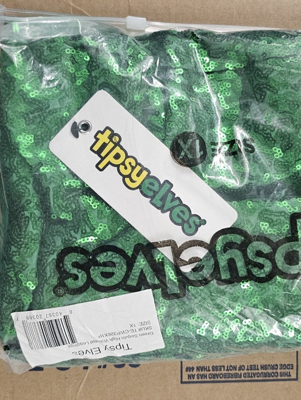 Nwt Tipsy Elves GREEN Sequin Pants 1xl
